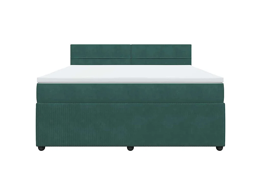 Sommier à lattes de lit et matelas Vert foncé 180x200cm Velours