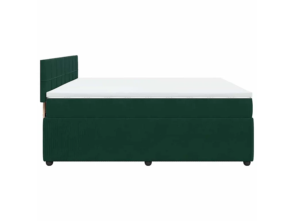 Sommier à lattes de lit et matelas Vert foncé 180x200cm Velours