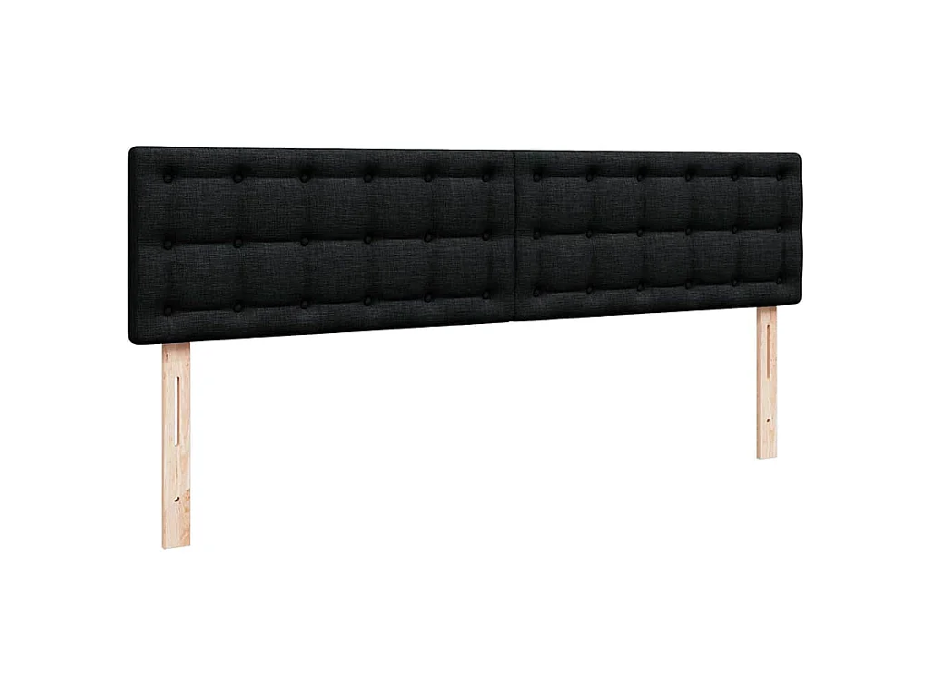Struttura Letto Pouf con Materasso Nero 180x200 cm in Tessuto