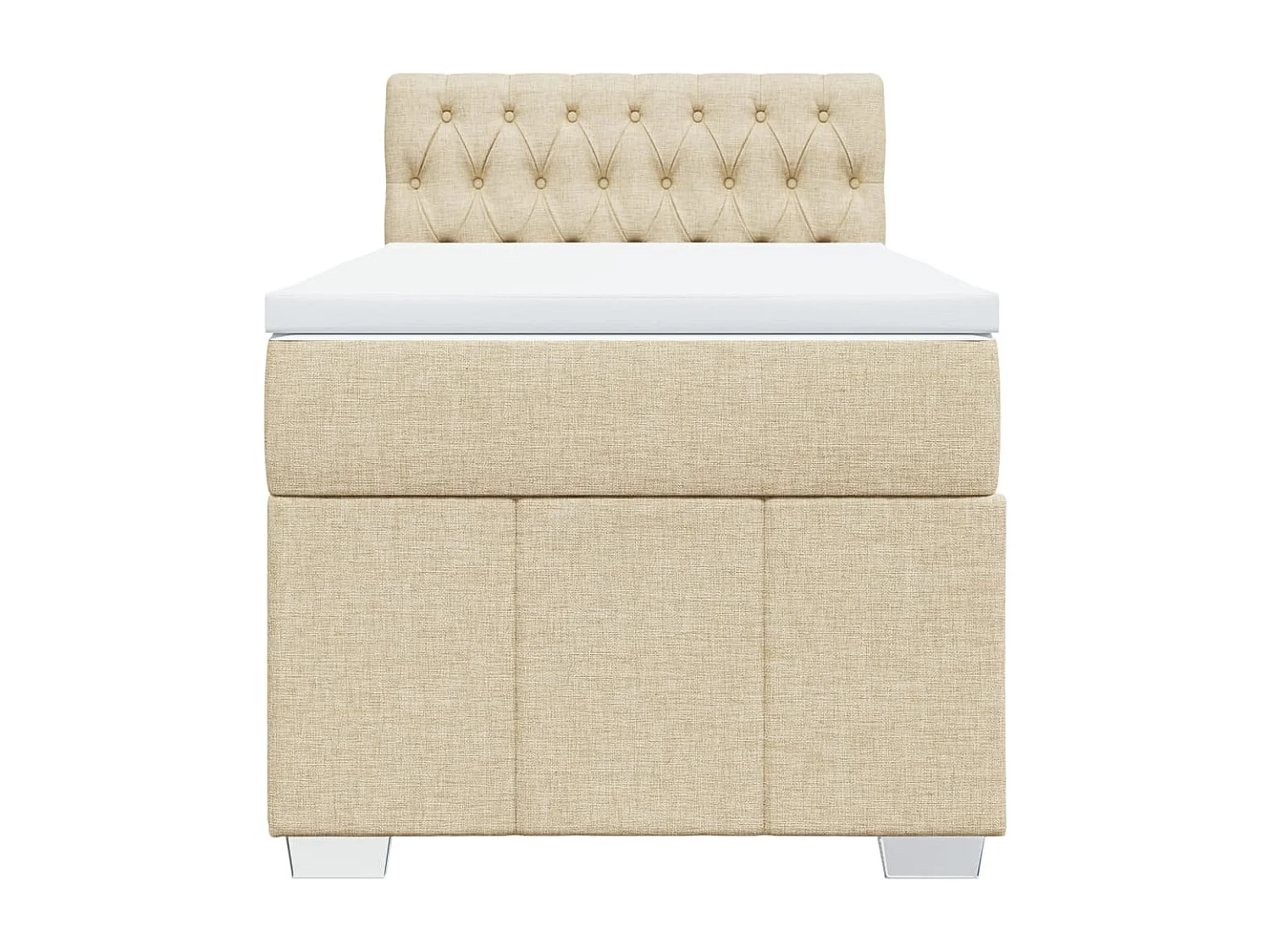 Boxspringbett mit Matratze Creme 100x200 cm Stoff