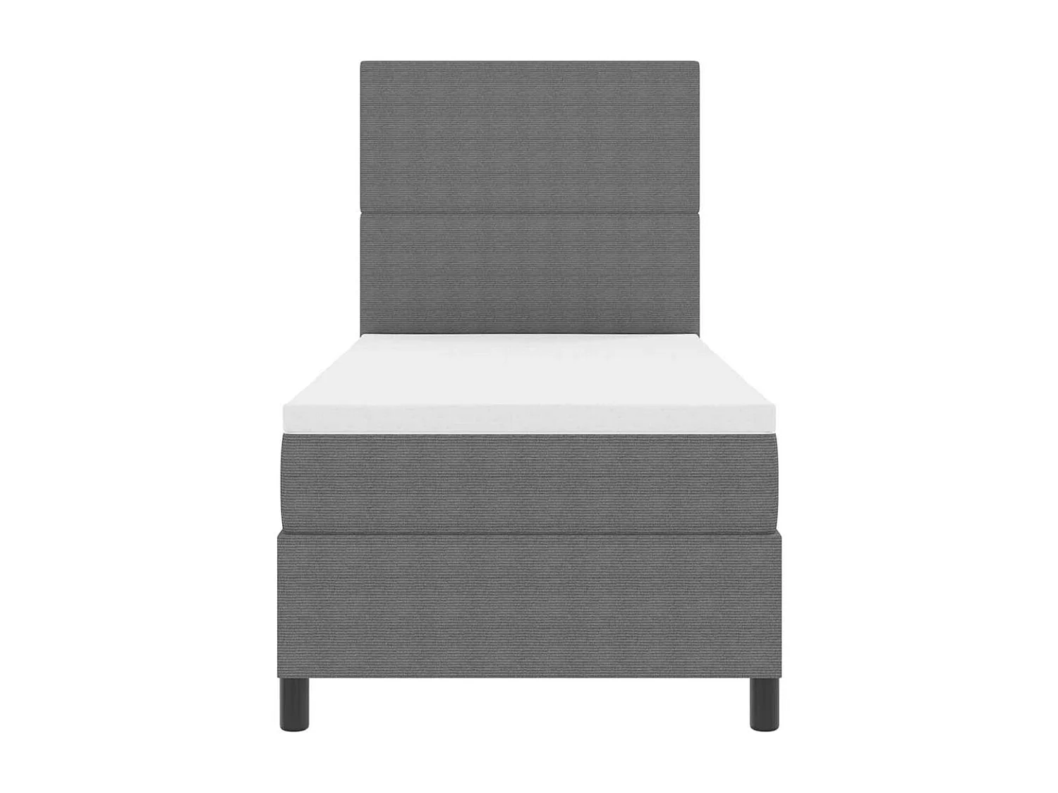 Boxspringbed Lichtgrijs en wit. 90 x 200 cm Katoen Stof