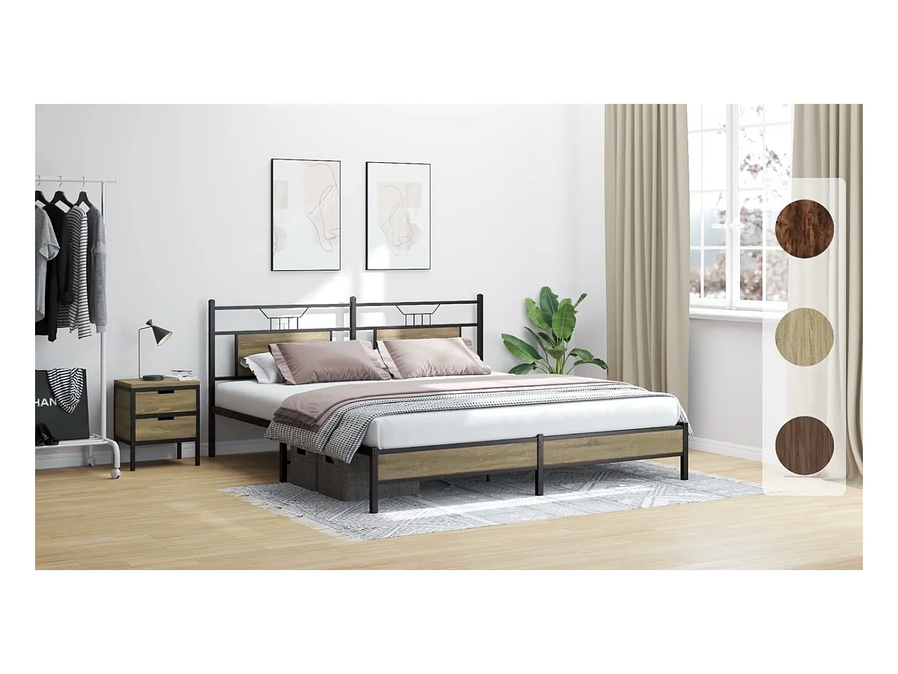 Cadre de lit sans matelas chêne marron 160x200 cm