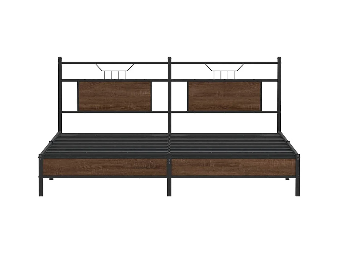 Bettgestell ohne Matratze Braun Eiche 160x200 cm Holzwerkstoff