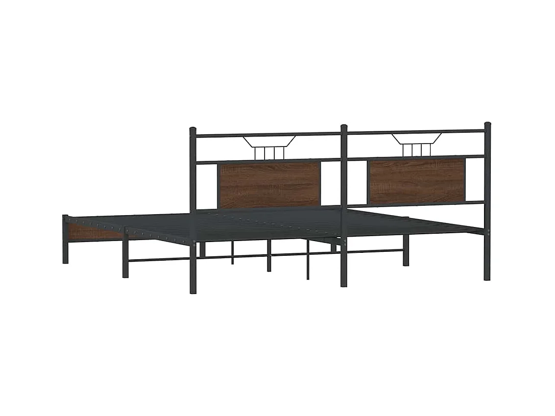 Bettgestell ohne Matratze Braun Eiche 160x200 cm Holzwerkstoff