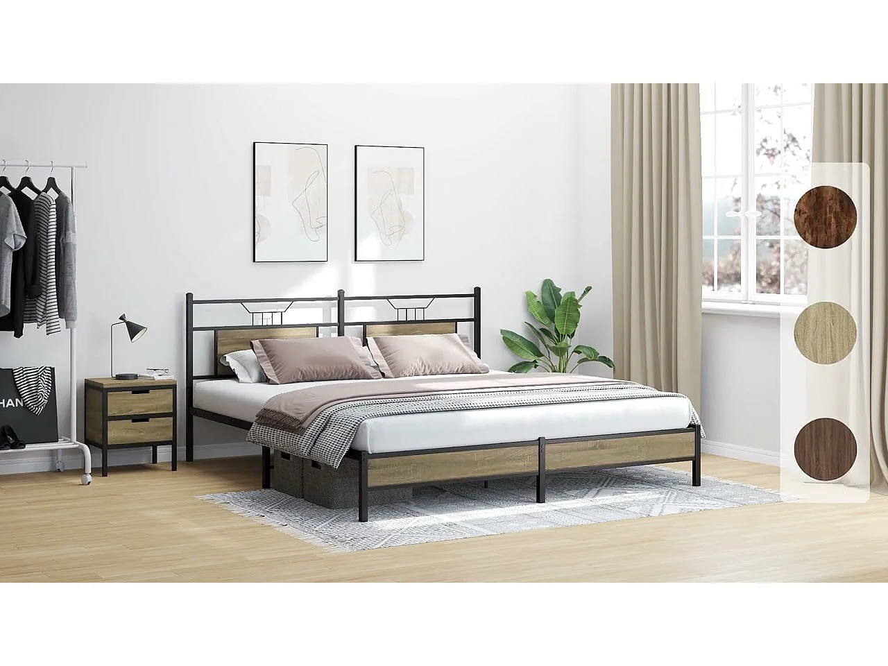 Cadre de lit sans matelas chêne marron 160x200 cm