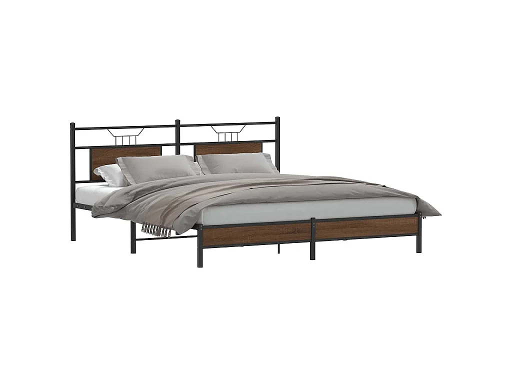 Bedframe zonder matras bewerkt hout bruin eikenkleur 160x200 cm