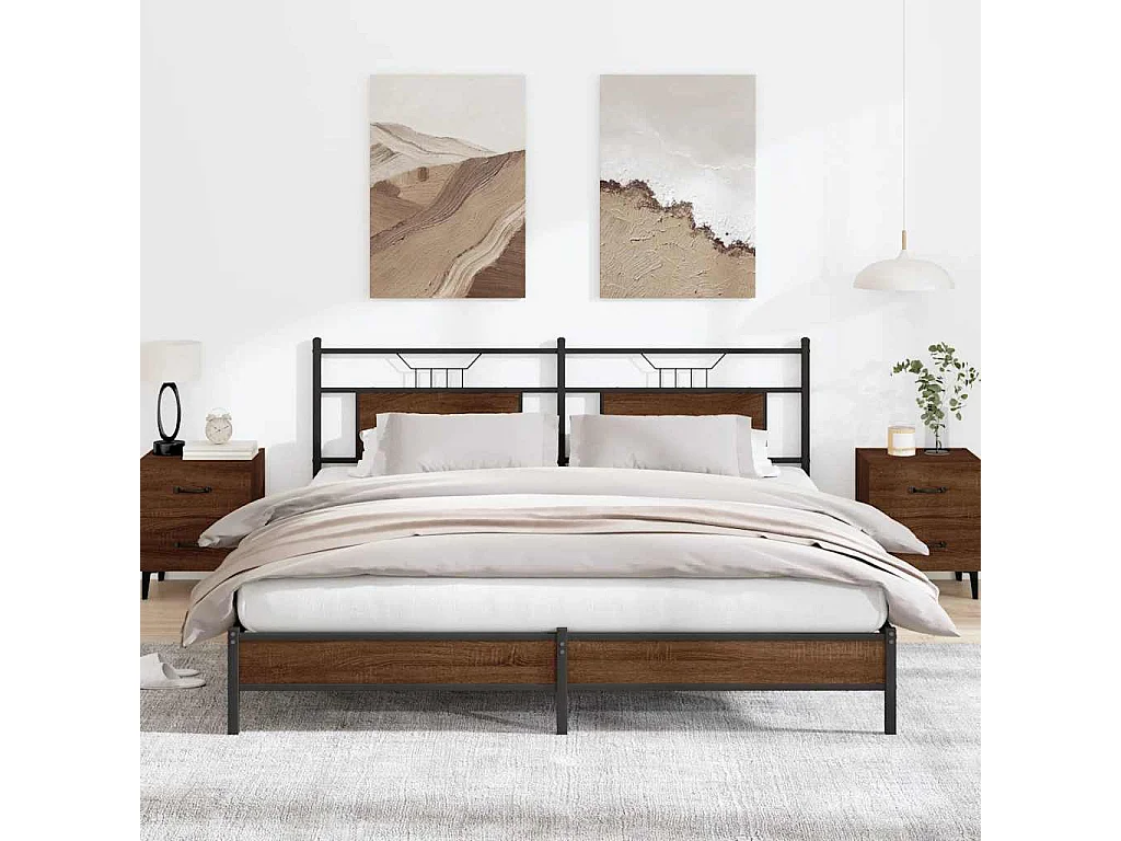 Bedframe zonder matras bewerkt hout bruin eikenkleur 160x200 cm