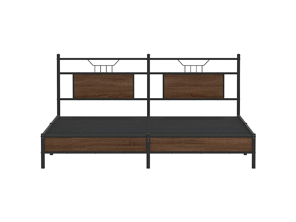 Bedframe zonder matras bewerkt hout bruin eikenkleur 160x200 cm