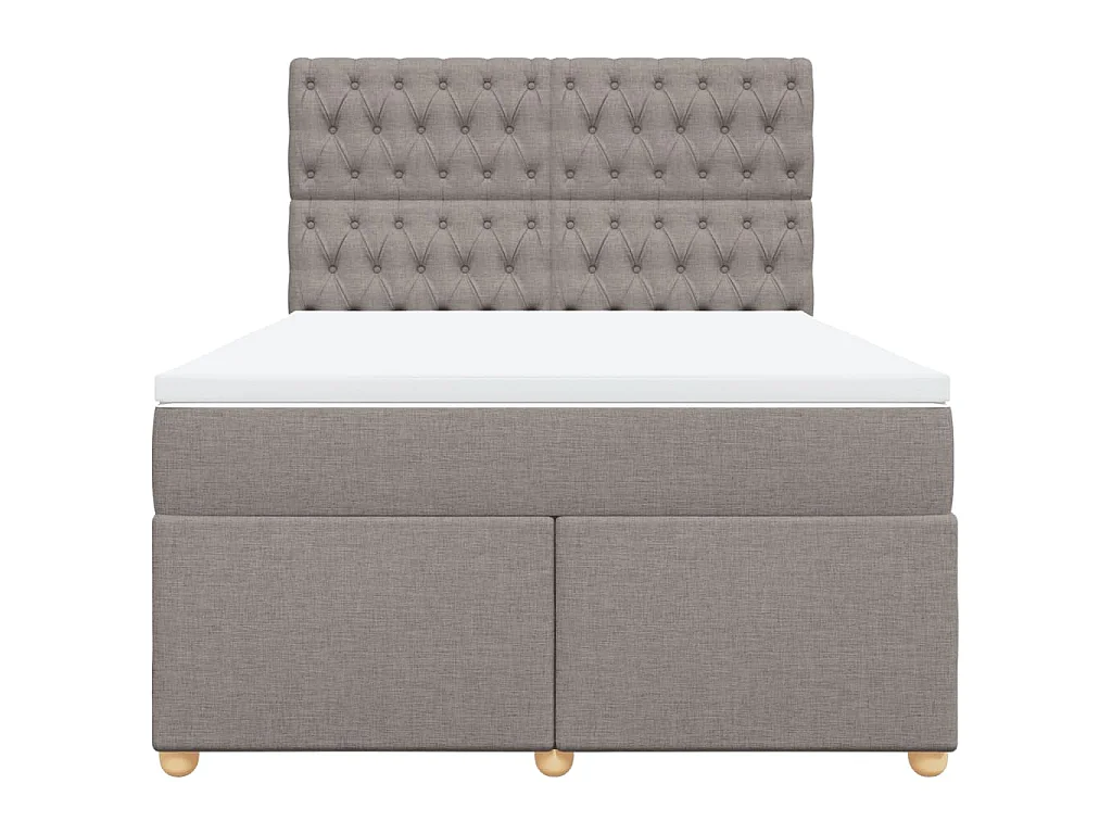 Boxspring met matras stof taupe 140x200 cm