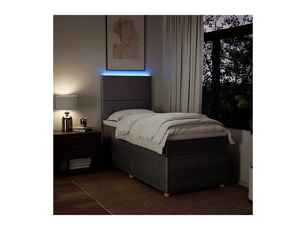 Sommier à lattes de lit avec matelas Taupe 90x190 cm Tissu