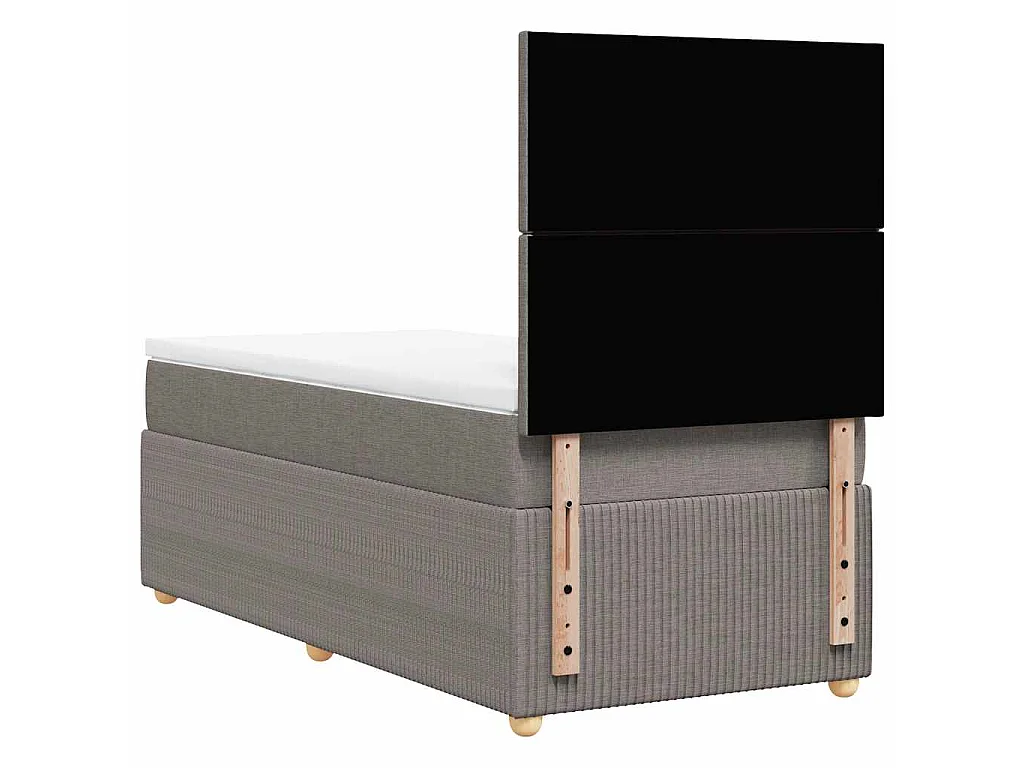 Sommier à lattes de lit avec matelas Taupe 90x190 cm Tissu