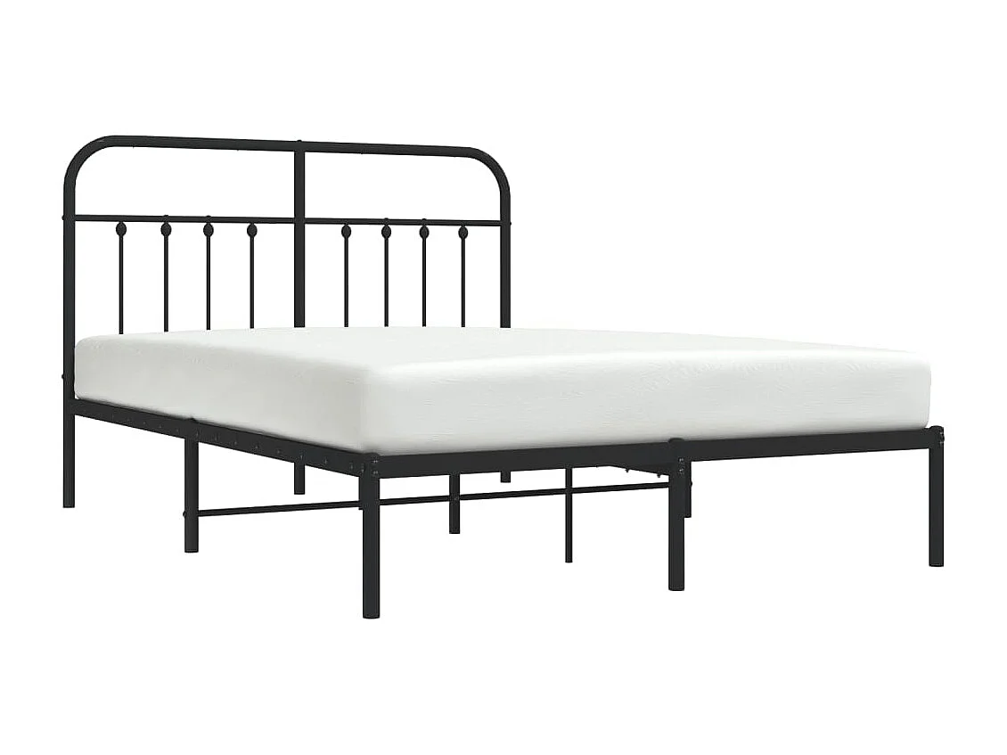 Bettgestell mit Kopfteil Metall Schwarz 140x200 cm