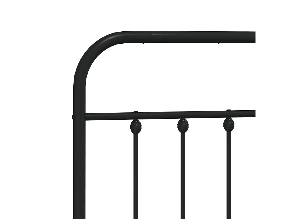 Cadre de lit métal sans matelas avec tête de lit noir 140x200cm