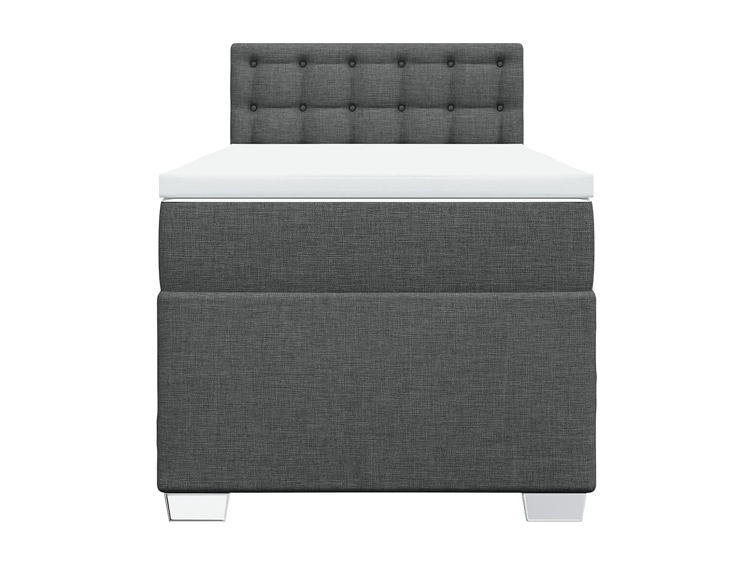 Boxspringbett mit Matratze Dunkelgrau 90x200 cm Stoff