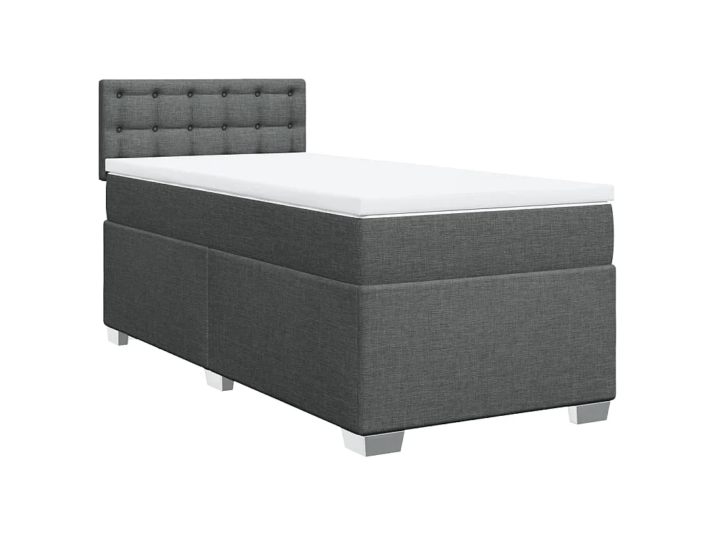 Cama com molas/colchão 90x200 cm tecido cinzento-escuro
