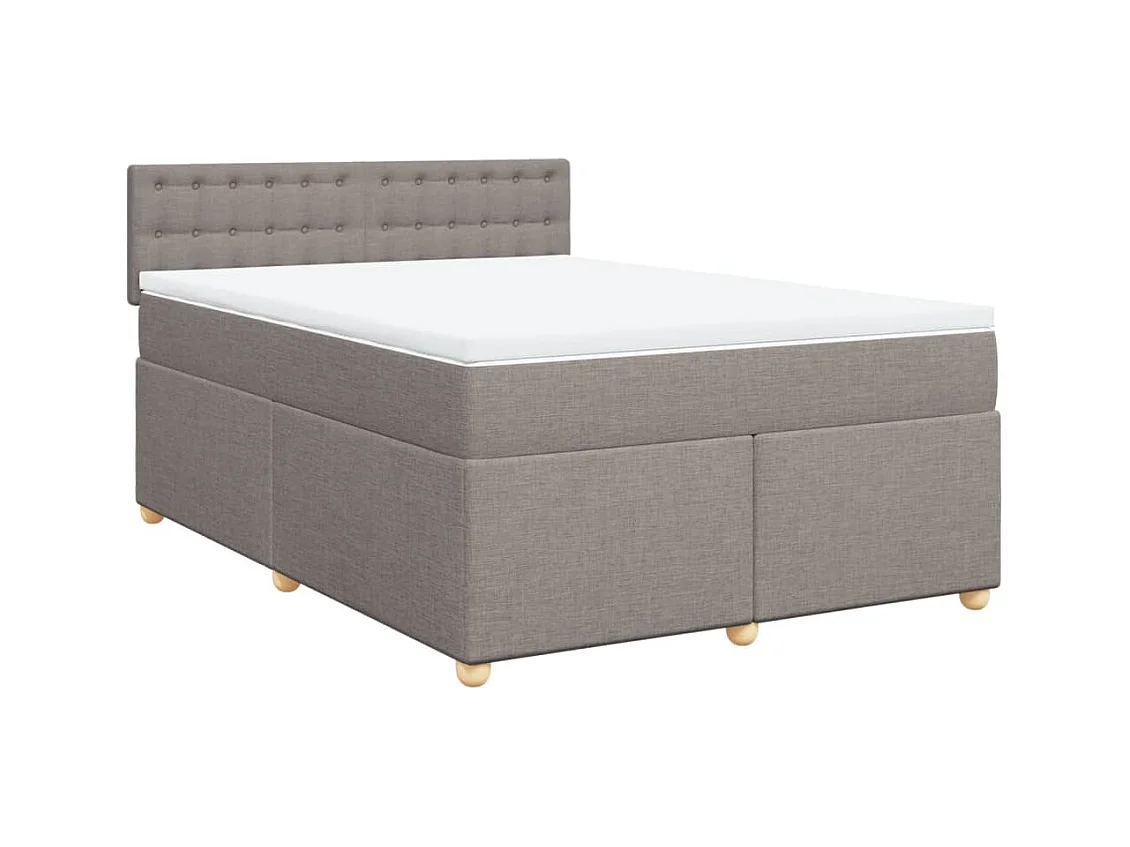 Sommier à lattes de lit avec matelas Taupe 140x190 cm Tissu