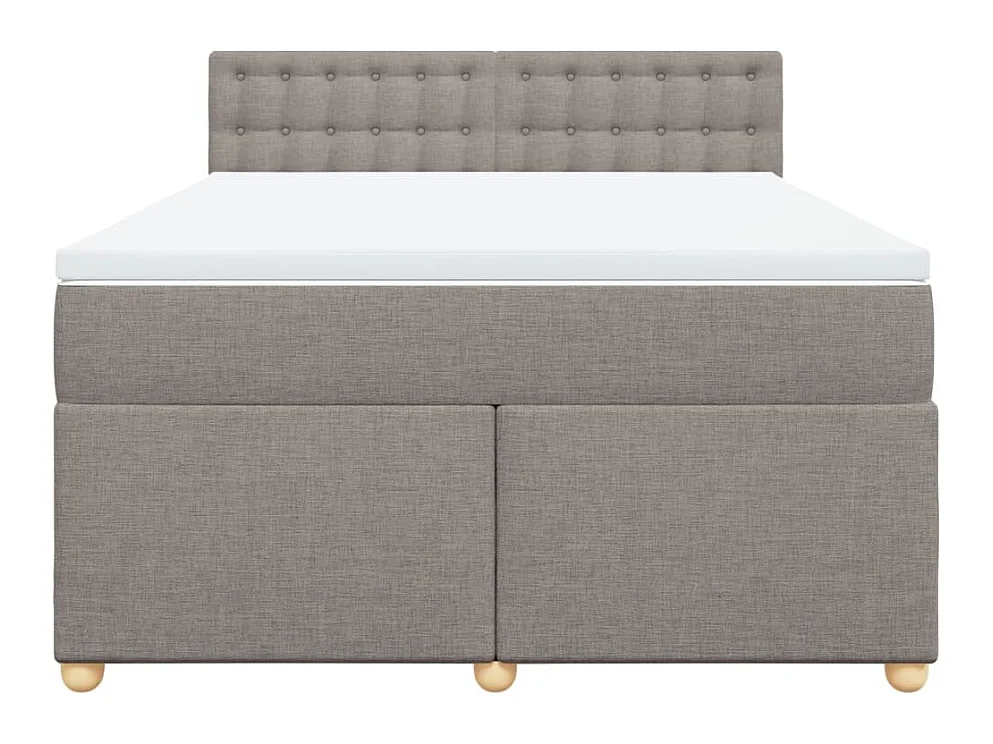Sommier à lattes de lit avec matelas Taupe 140x190 cm Tissu