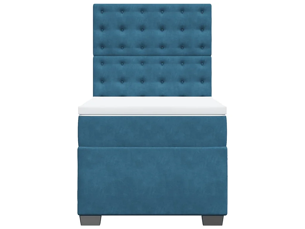 Boxspringbett mit Matratze Blau 100x200 cm Samt