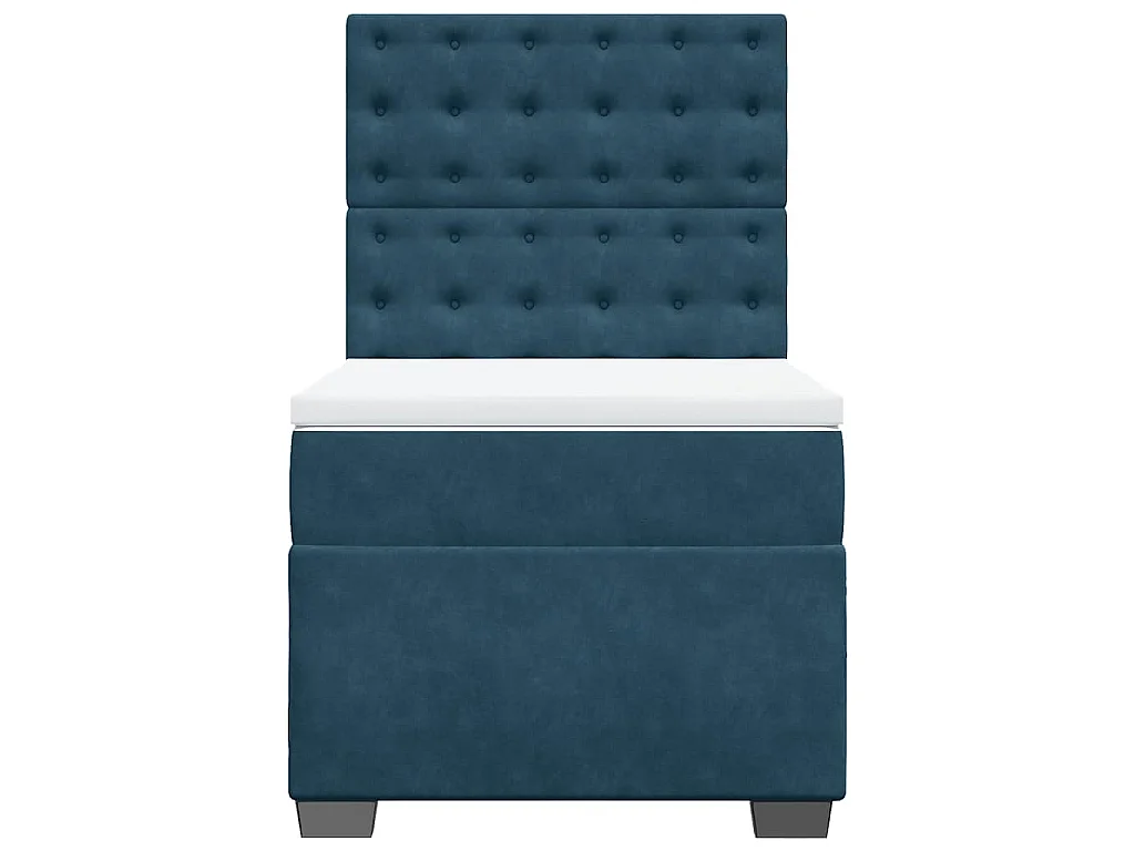 Giroletto a Molle con Materasso Blu 100x200 cm in Velluto