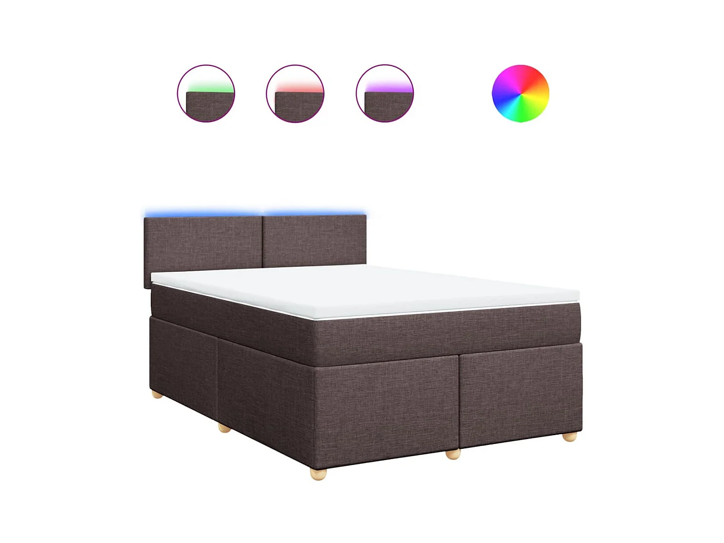 Boxspringbett mit Matratze Dunkelbraun 160x200 cm Stoff