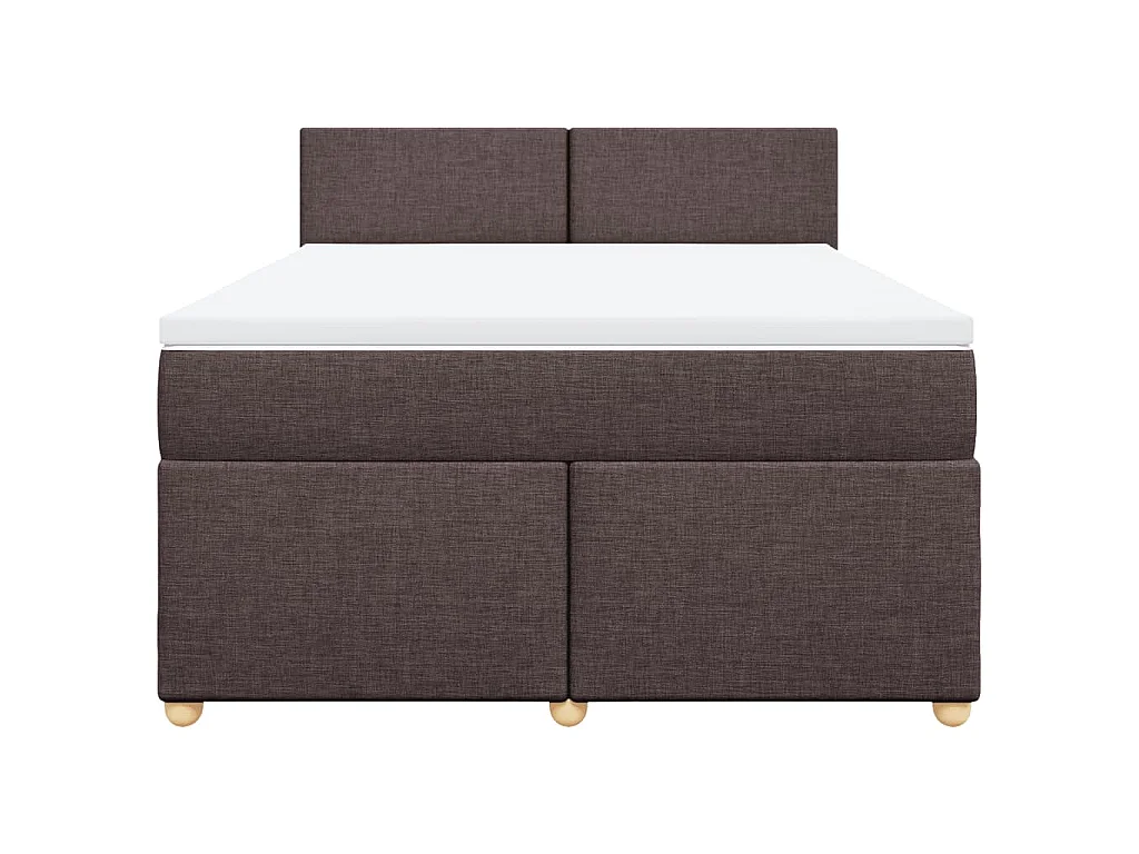 Giroletto a Molle con Materasso Marrone Scuro 160x200cm Tessuto