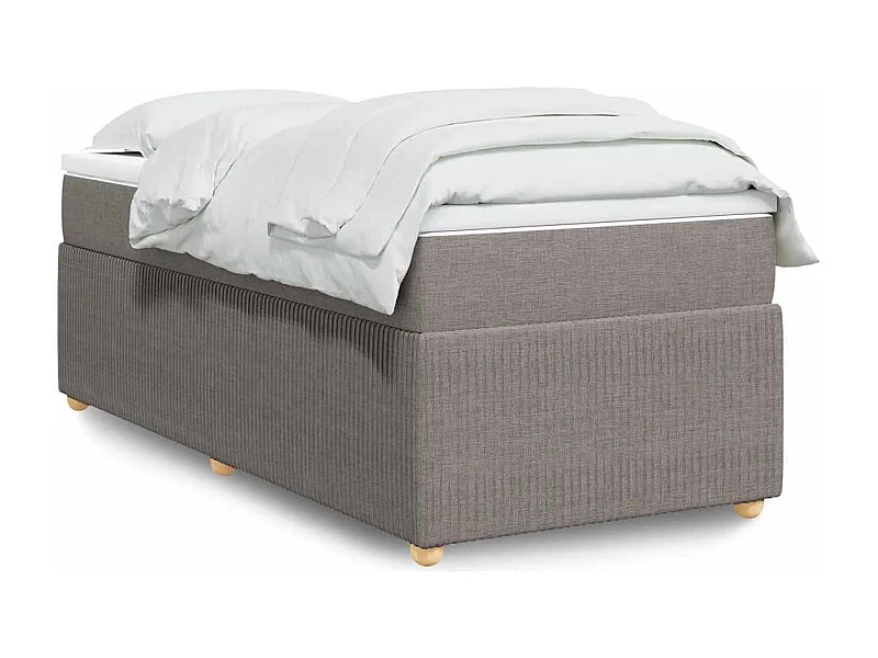 Sommier à lattes de lit avec matelas Taupe 90x190 cm Tissu