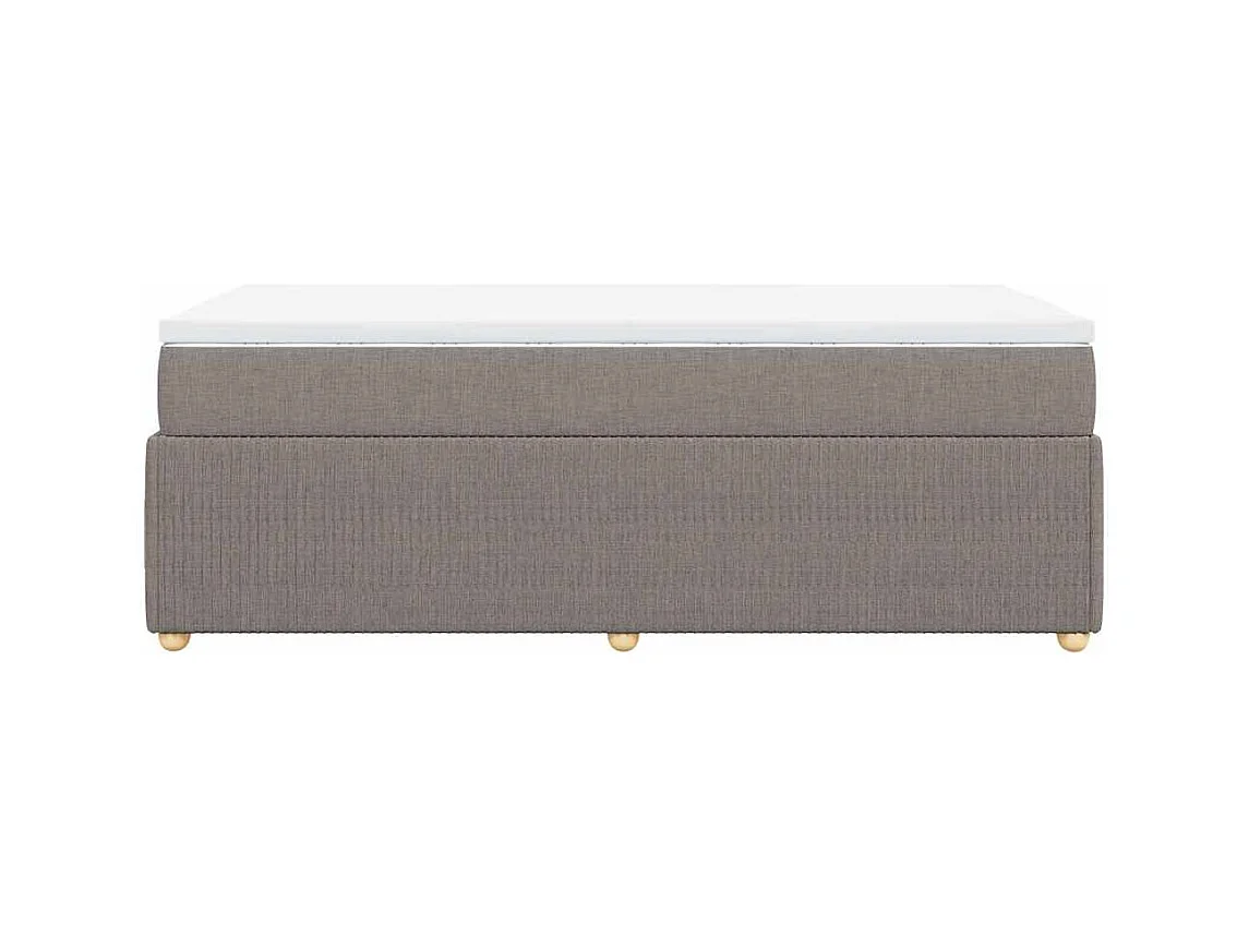 Cama com molas/colchão 90x190 cm tecido castanho-acinzentado