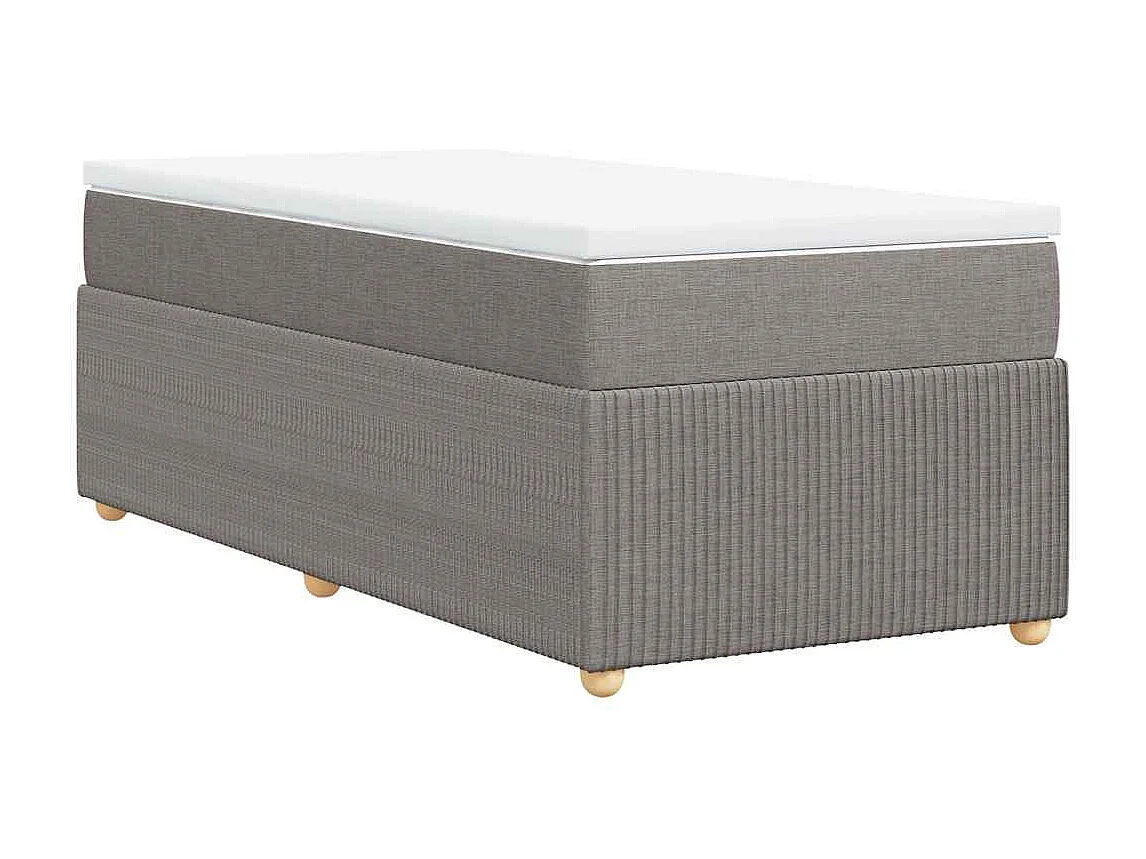 Cama com molas/colchão 90x190 cm tecido castanho-acinzentado