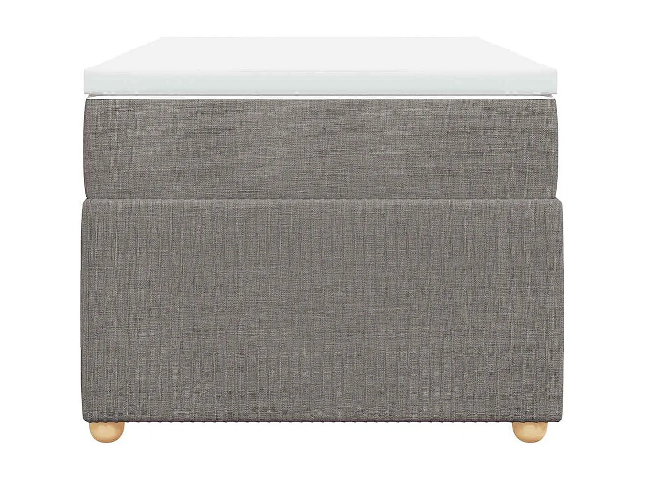 Cama box spring con colchón tela gris taupe 90x190 cm