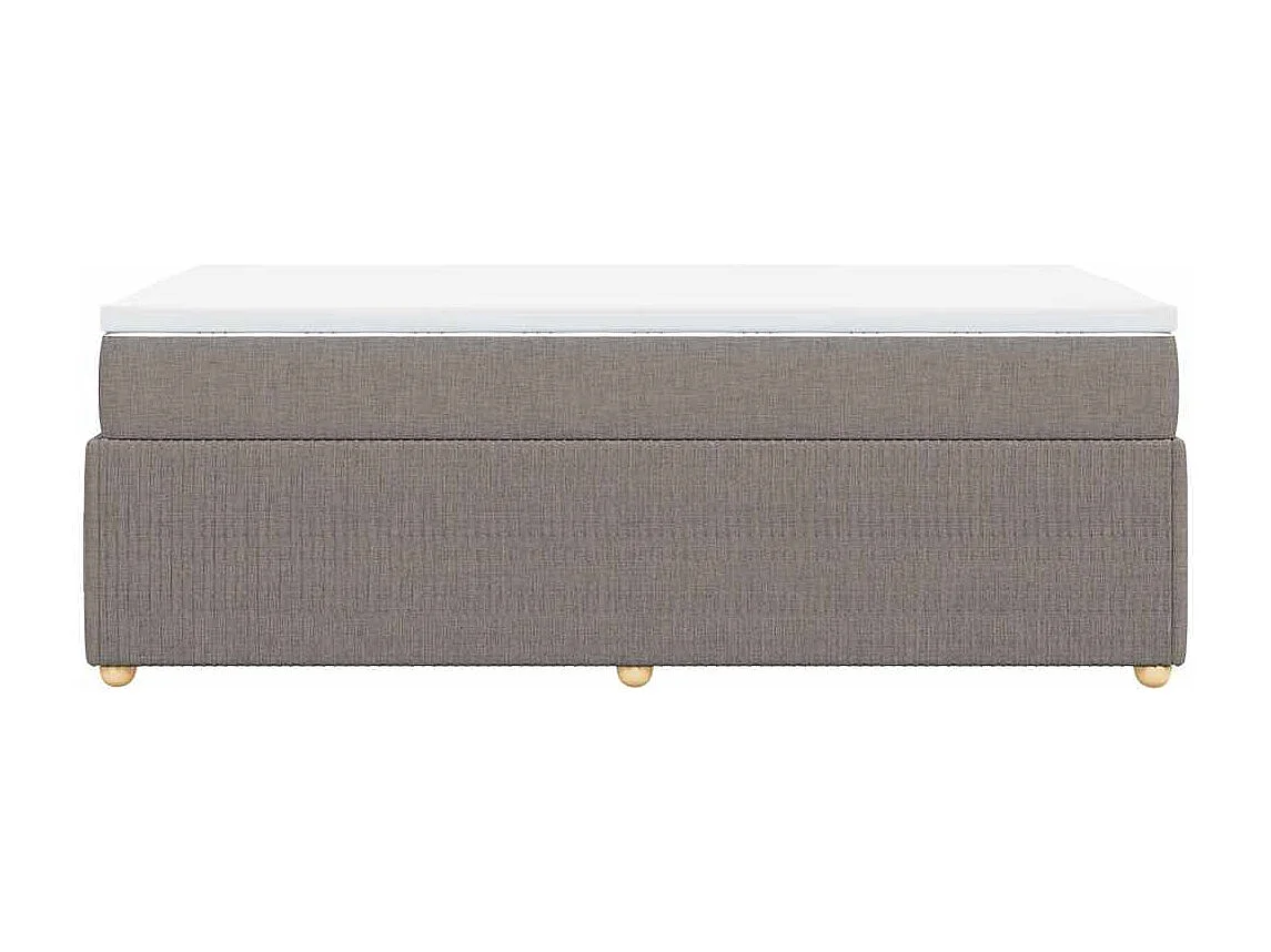 Cama box spring con colchón tela gris taupe 90x190 cm