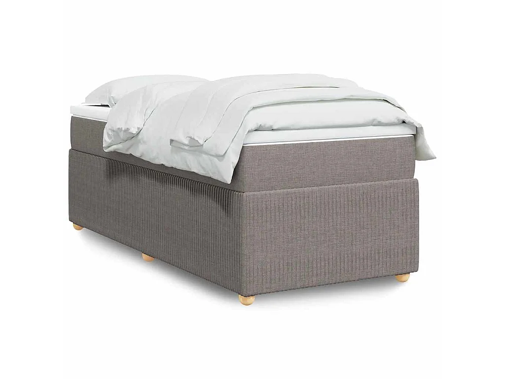Boxspring met matras stof taupe 90x190 cm