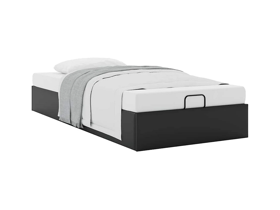 Cadre de lit ottoman sans matelas noir 90x190 cm similicuir