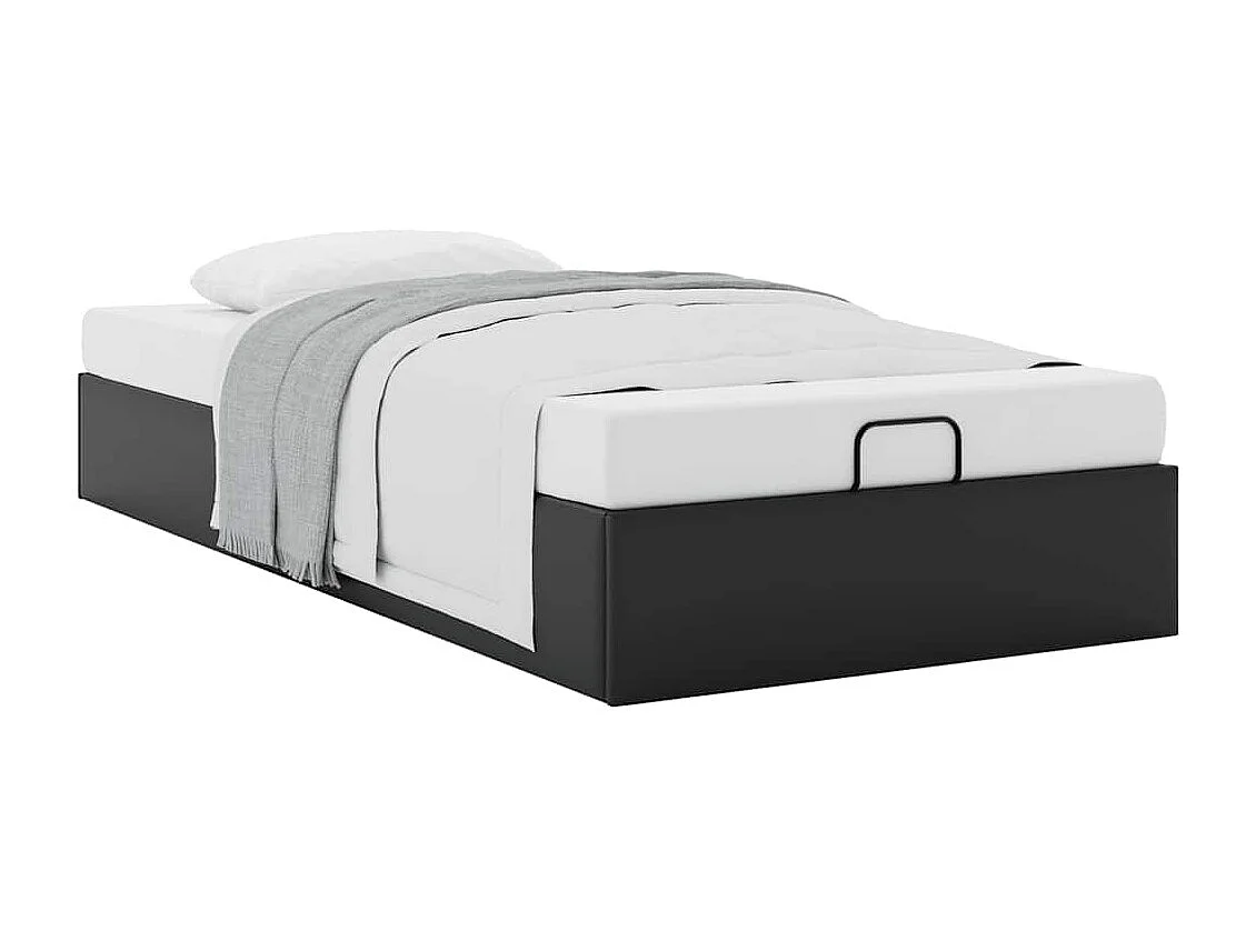 Cadre de lit ottoman sans matelas noir 90x190 cm similicuir