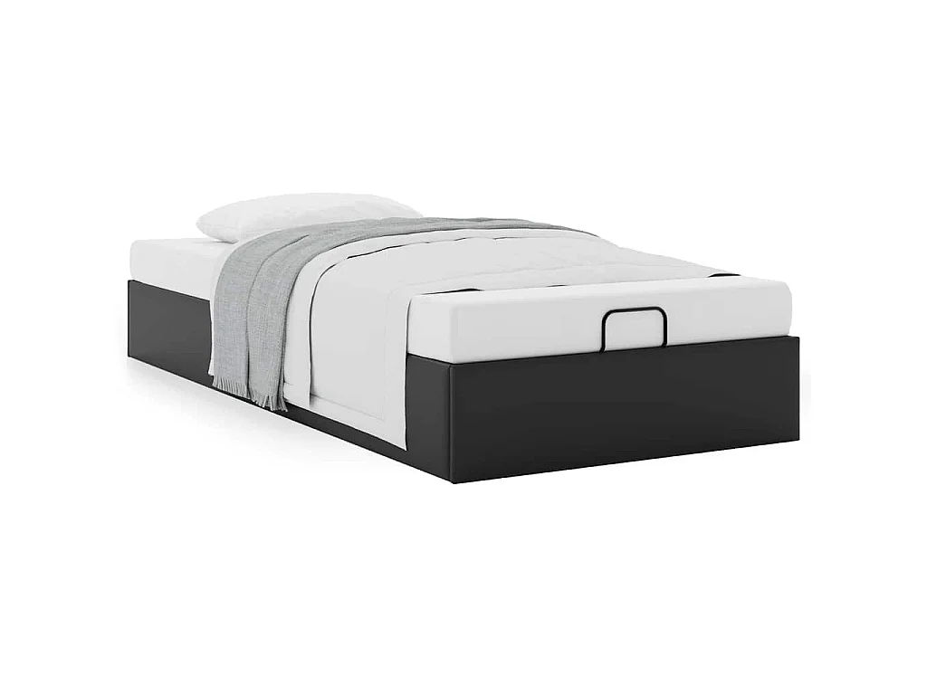 Cadre de lit ottoman sans matelas noir 90x190 cm similicuir