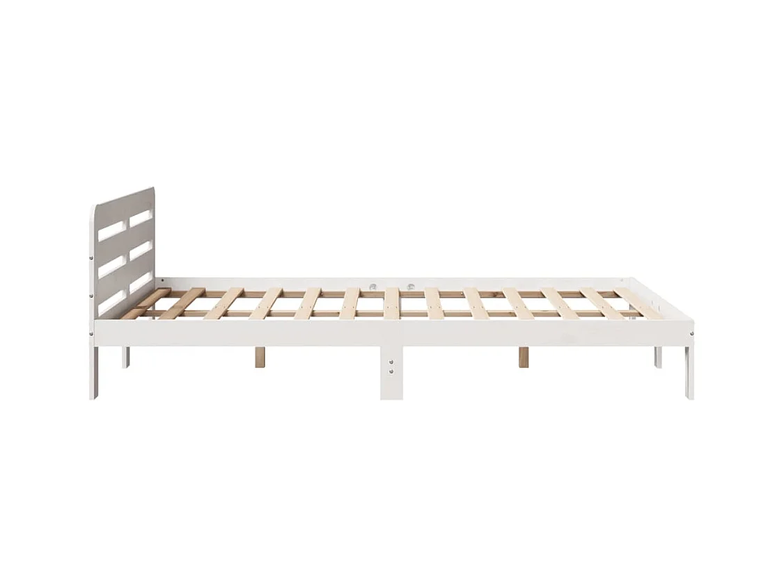 Cadre de lit sans matelas blanc 140x190 cm bois de pin massif
