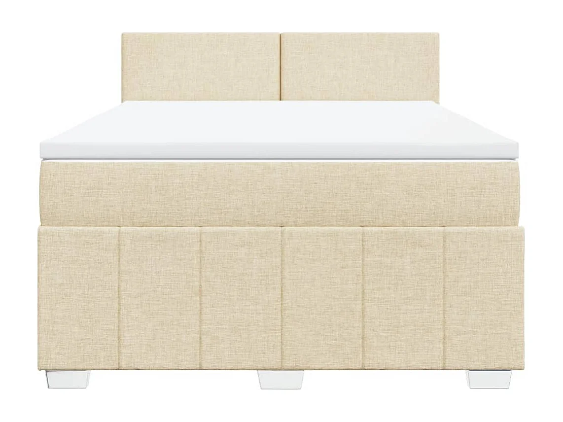 Boxspring met matras stof crèmekleurig 160x200 cm