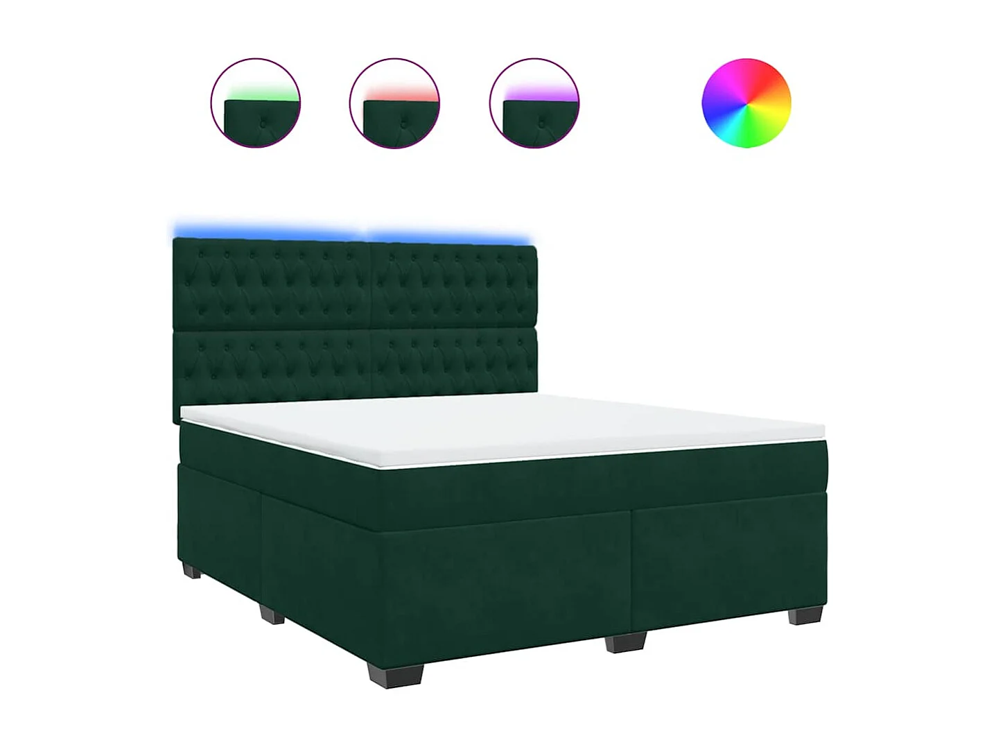 Boxspringbett mit Matratze Dunkelgrün 180x200 cm Samt