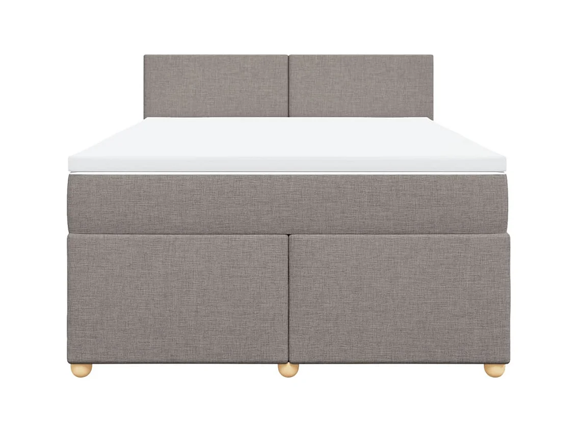 Sommier à lattes de lit avec matelas Taupe 140x190 cm Tissu