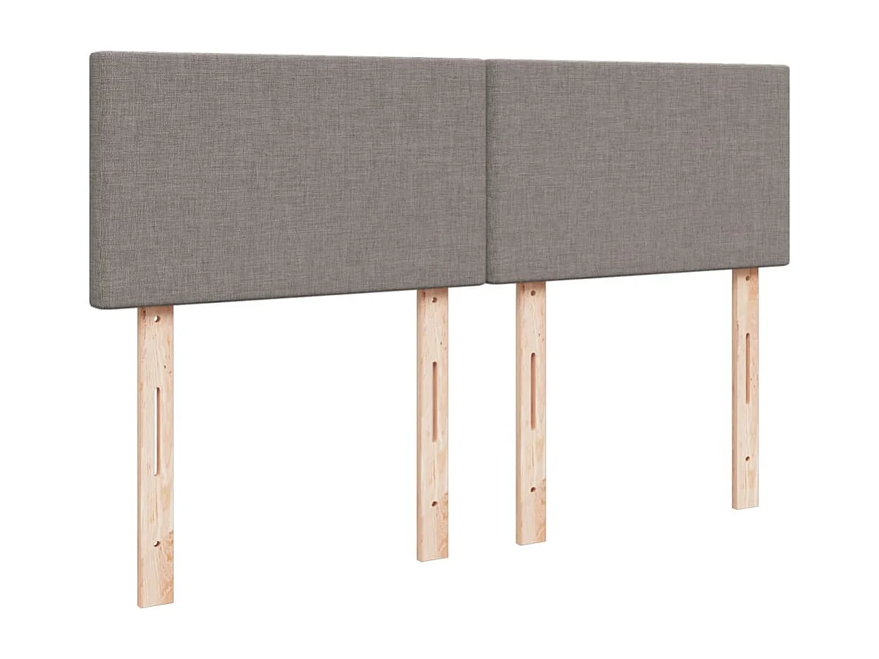 Sommier à lattes de lit avec matelas Taupe 140x190 cm Tissu