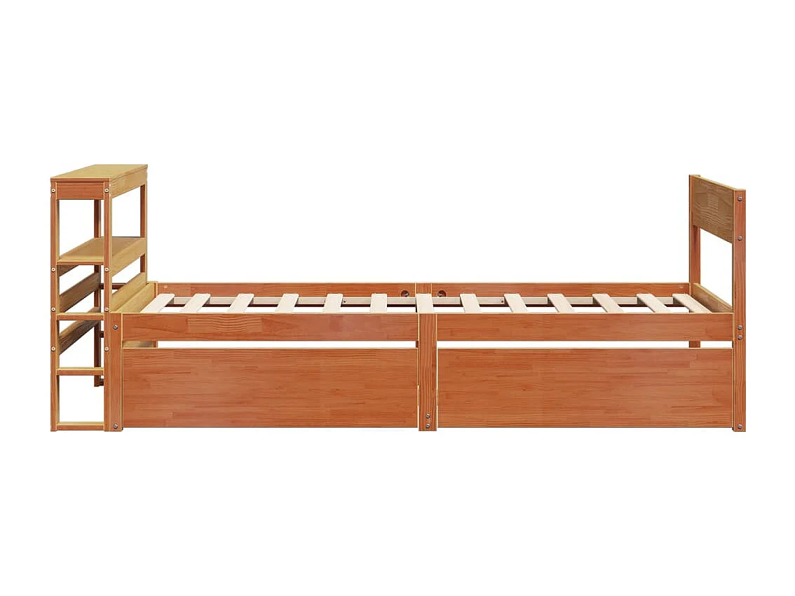 Letto senza Materasso Marrone Cera 90x190 cm in Legno di Pino