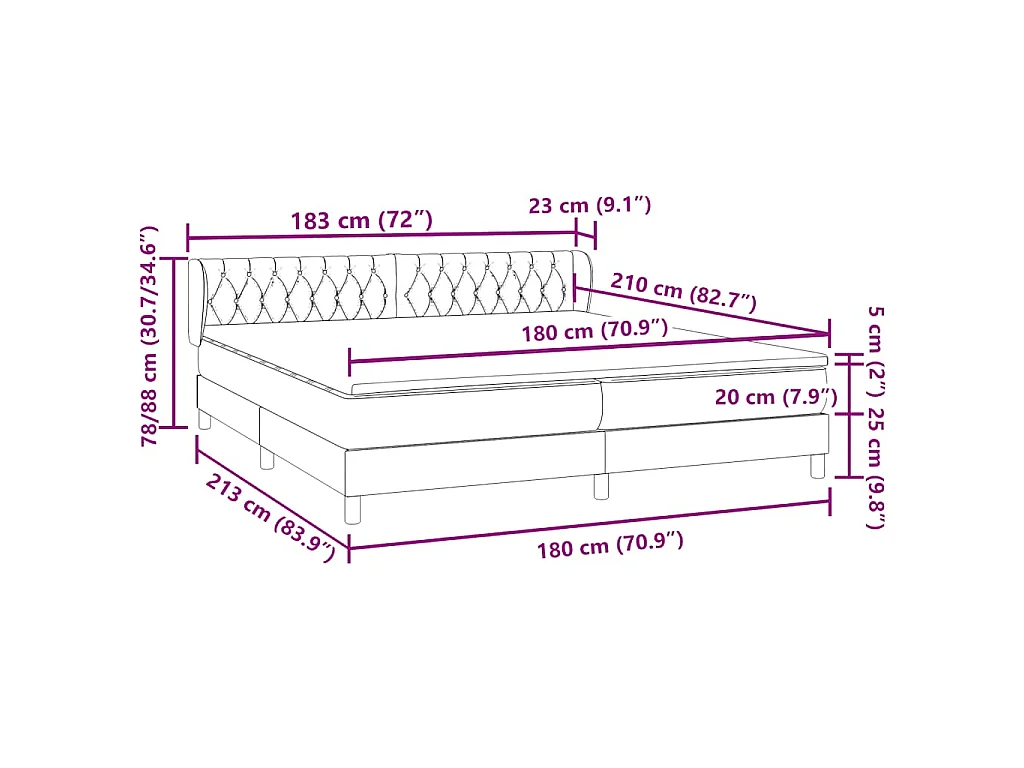 Boxspringbett mit Matratzen Rosa 180x210 cm Samt