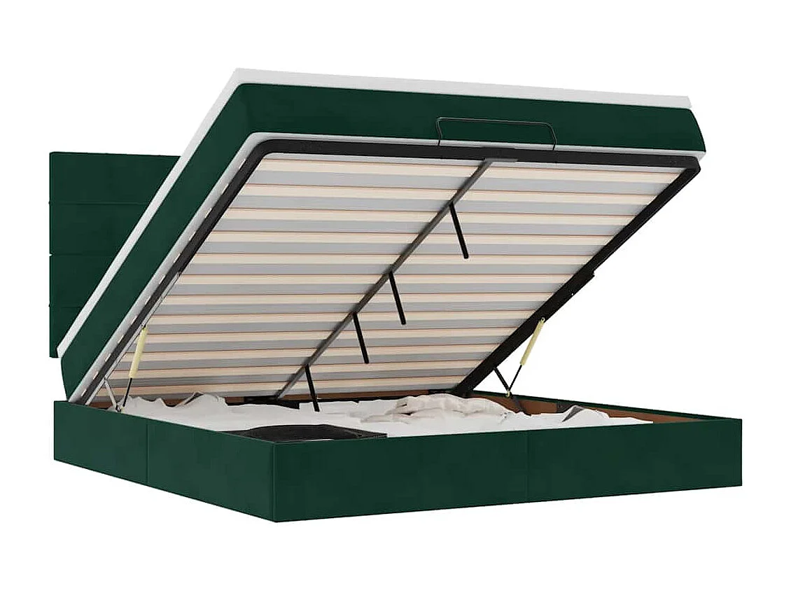 Struttura Letto Pouf con Materassi 160x200 cm Velluto