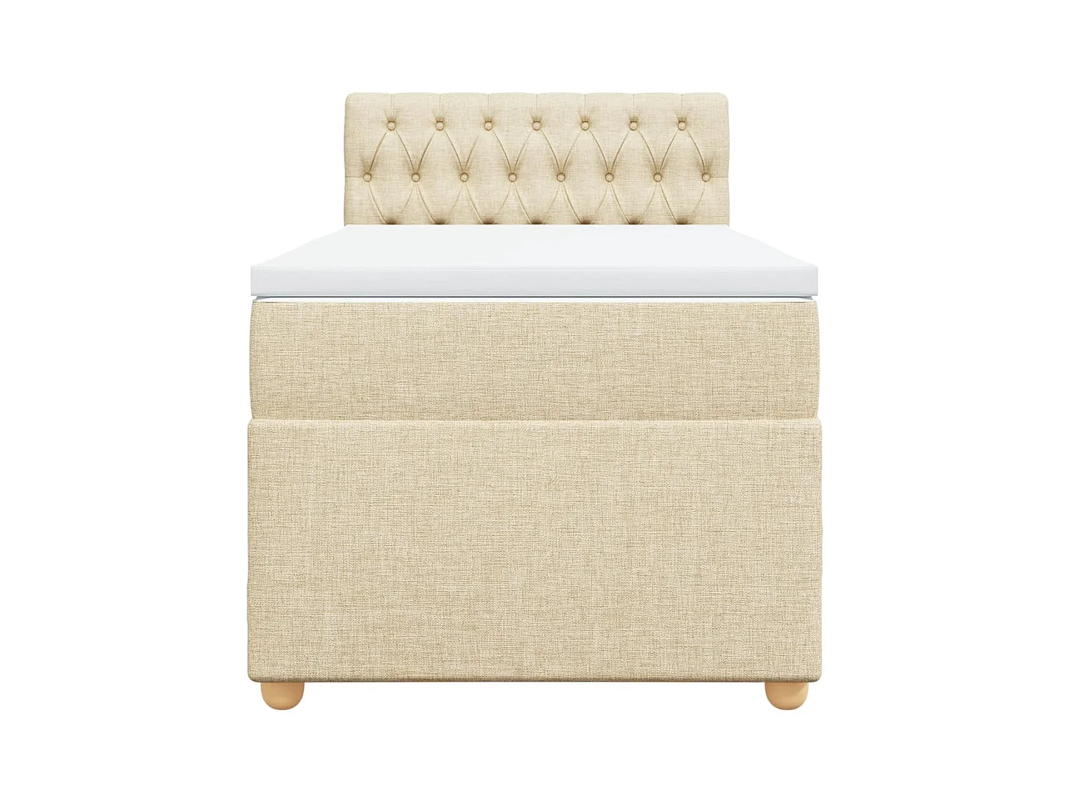 Cama com molas/colchão 90x200 cm tecido cor crème