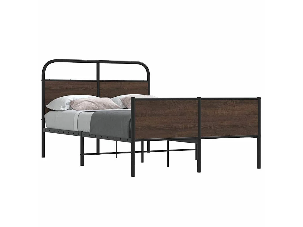 Cadre de lit sans matelas 140x200 cm chêne marron