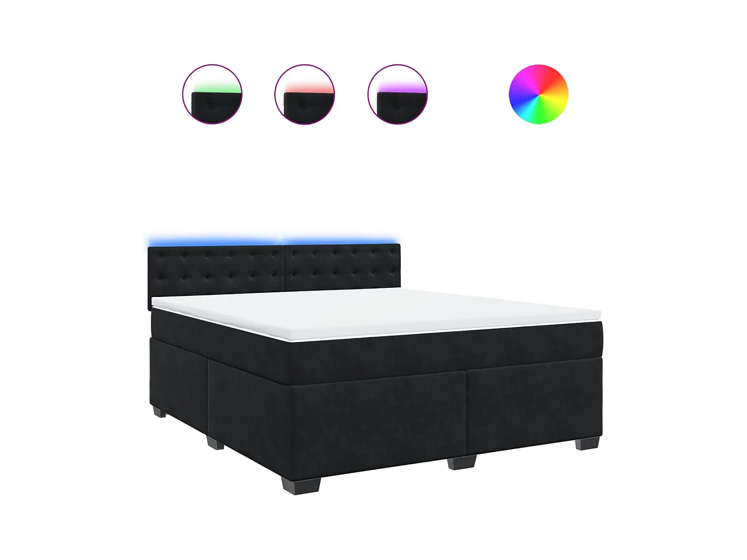 Boxspring met matras fluweel zwart 180x200 cm