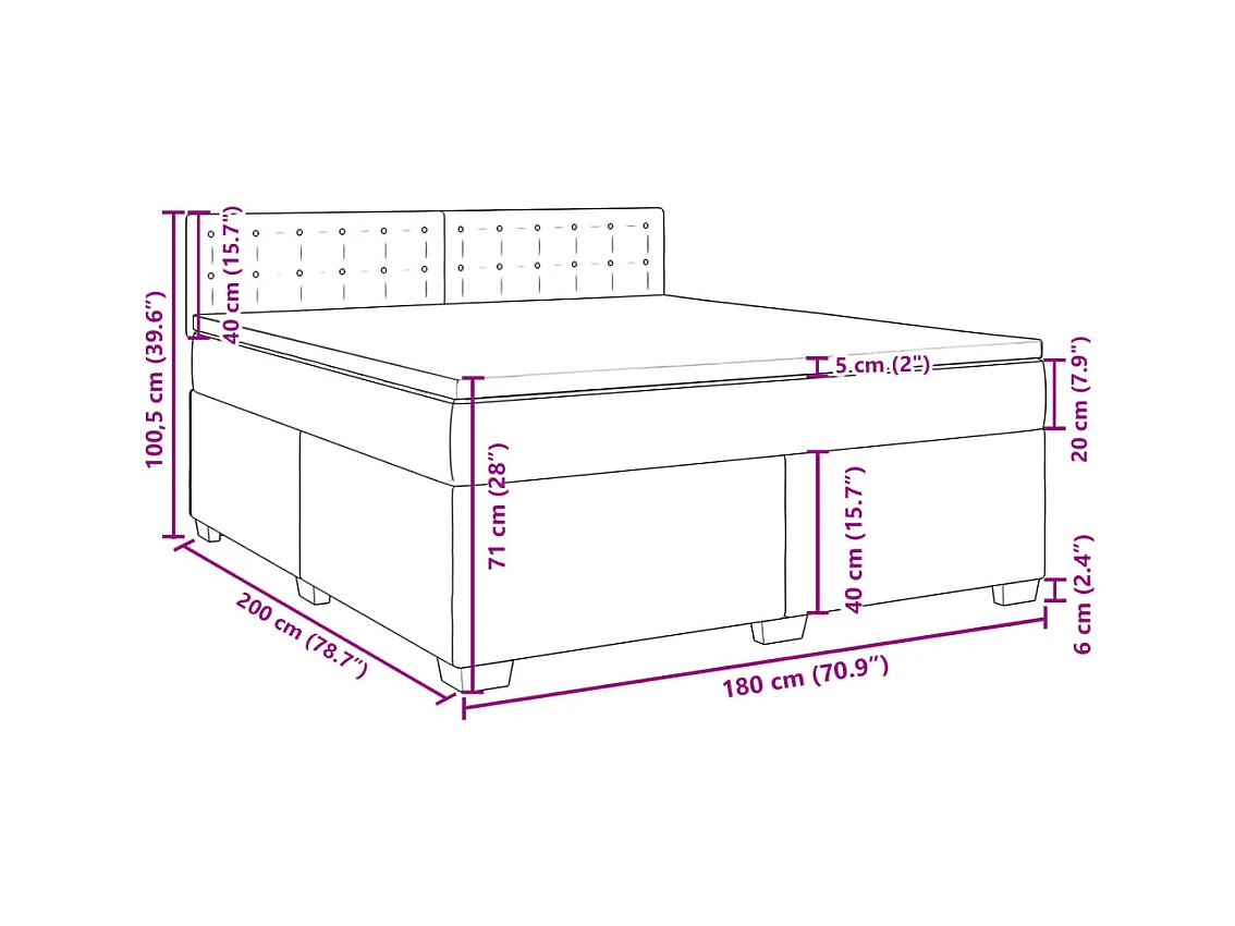 Boxspring met matras fluweel zwart 180x200 cm