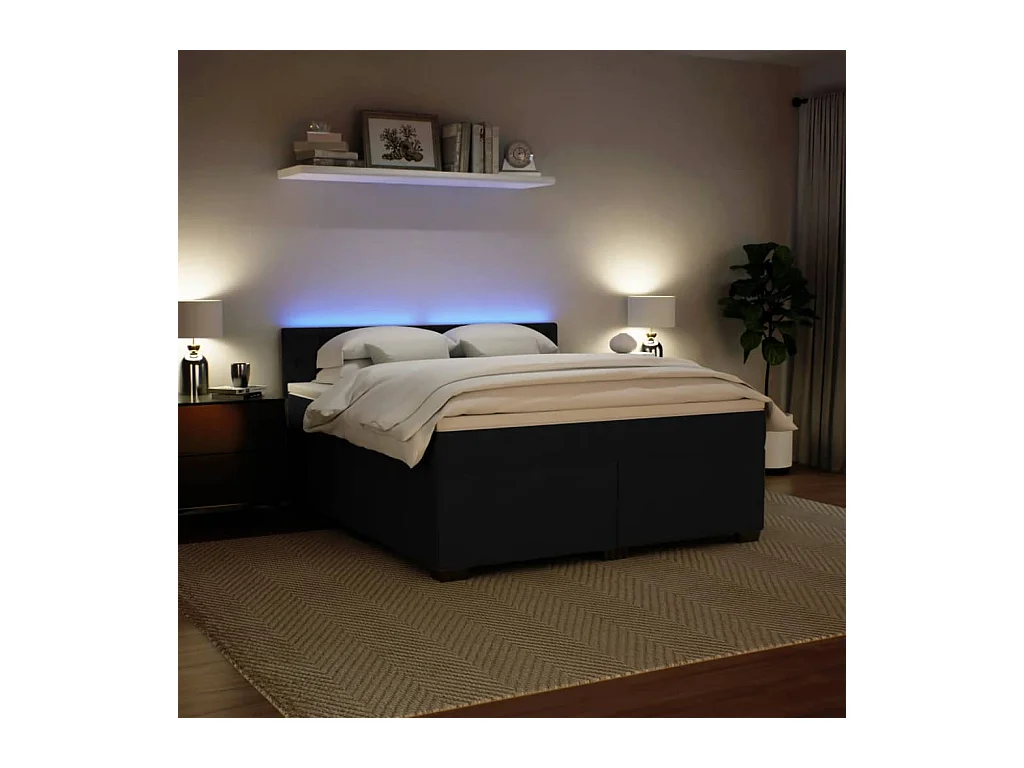 Boxspring met matras fluweel zwart 180x200 cm