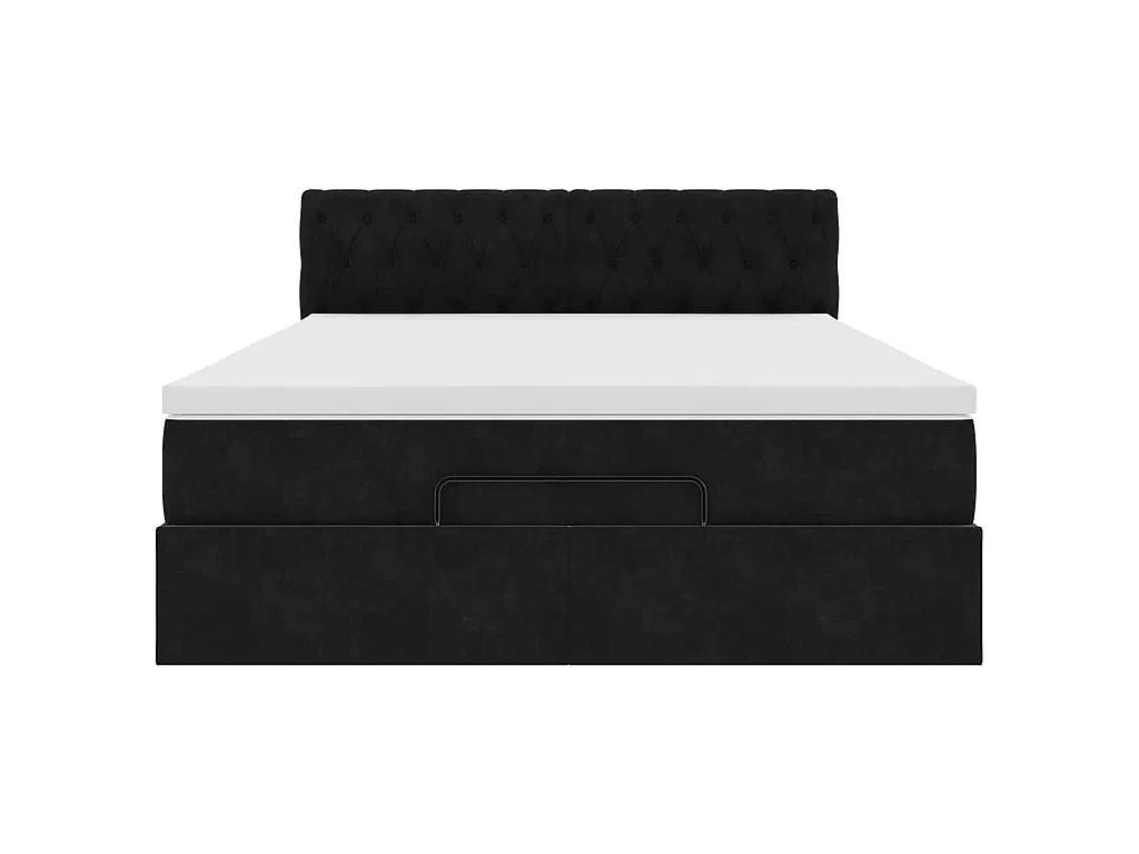 Ottoman bed met matras en LED's 140x190cm fluweel zwart