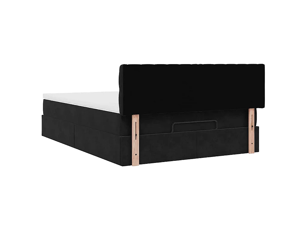 Ottoman bed met matras en LED's 140x190cm fluweel zwart