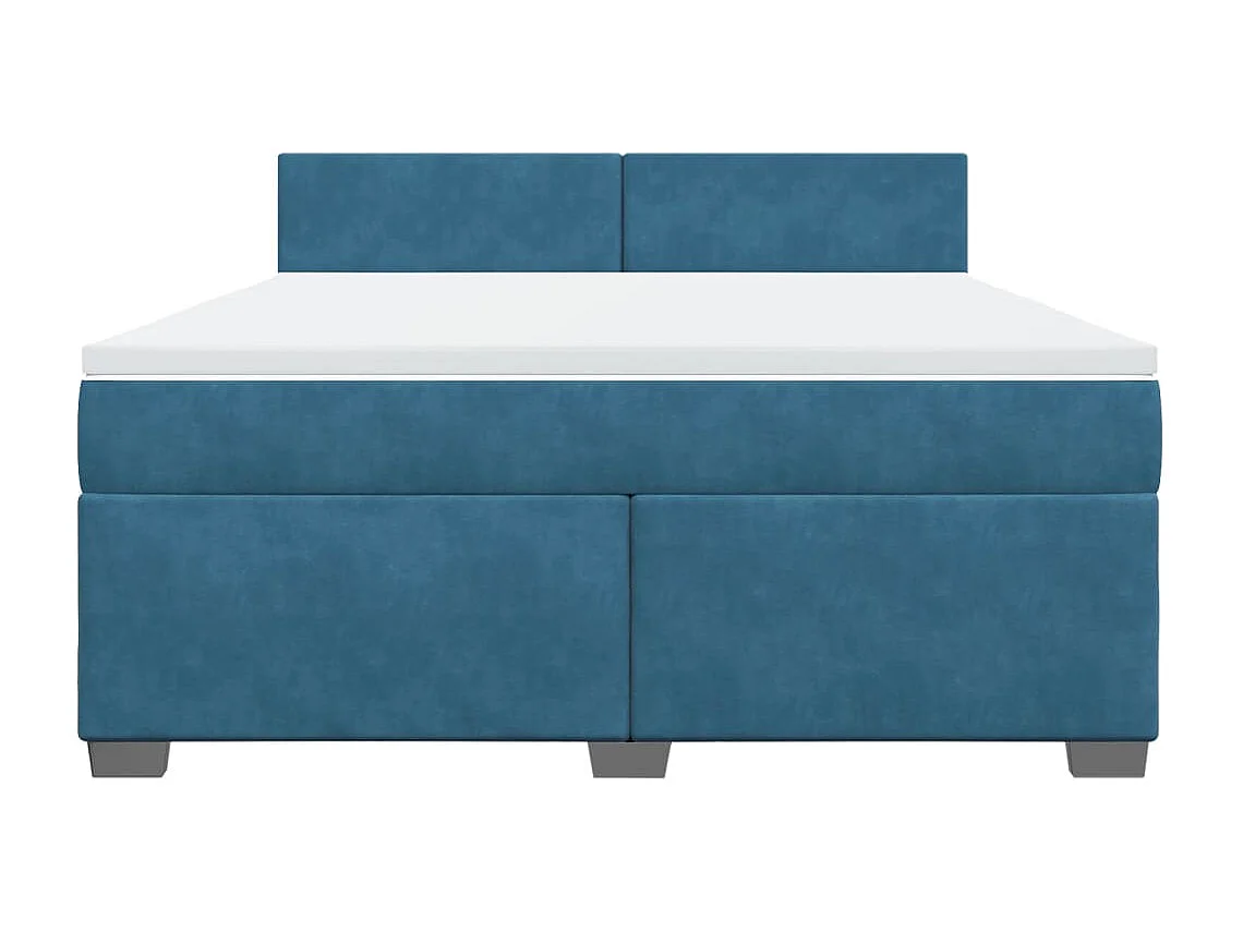 Boxspringbett mit Matratze Blau 180x200 cm Samt